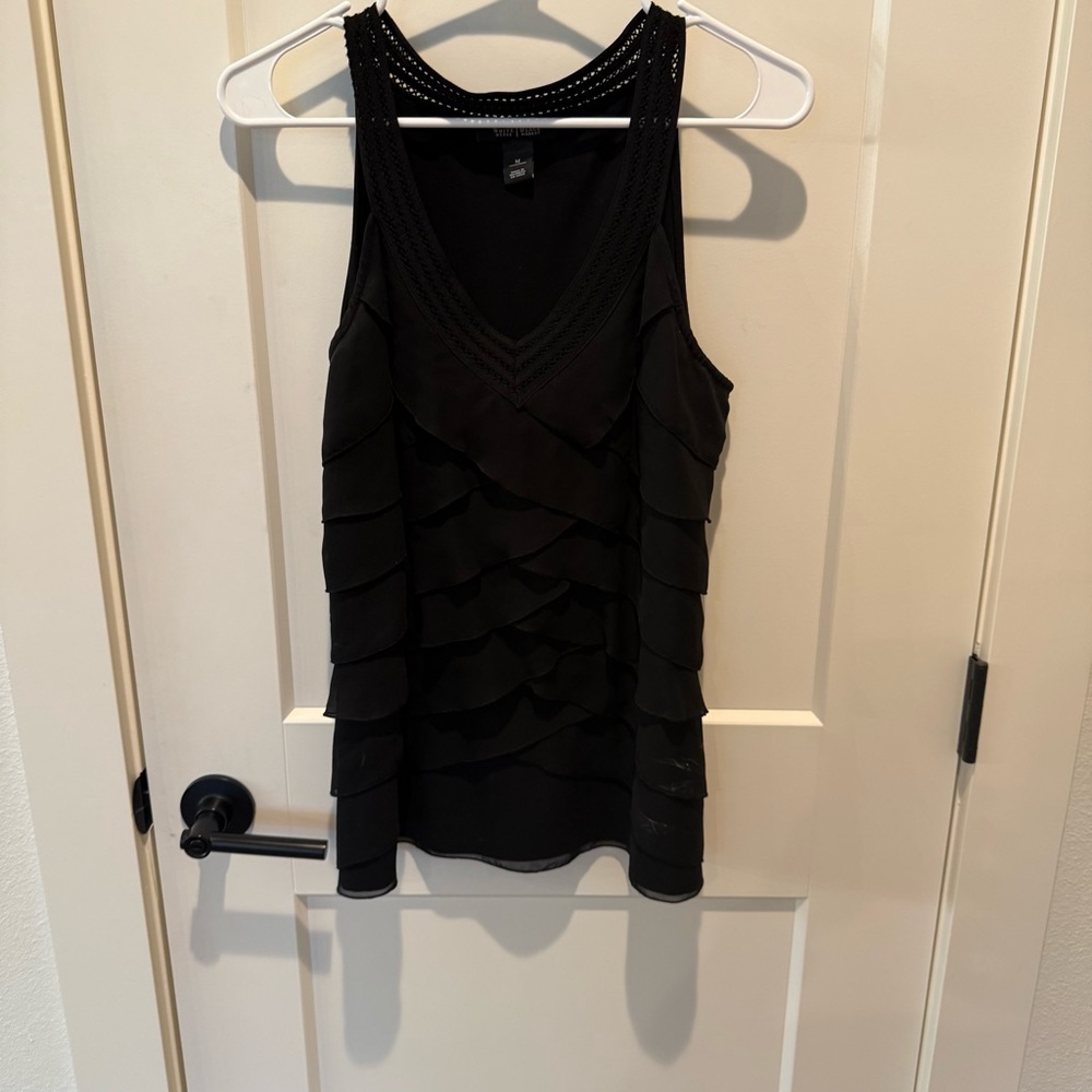 White House Black Market Ladies Dressy Tank. Medium. P2P 19”, Neck to Base 22”